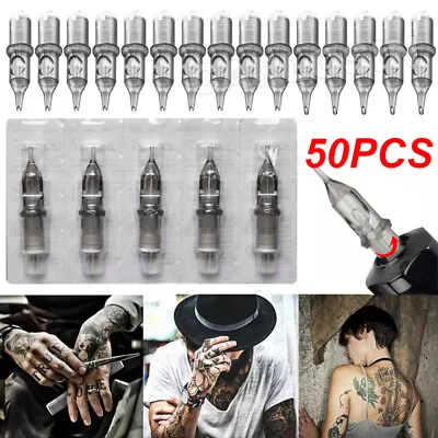 50 Pcs Disposable Tattoo Needle Cartridges Sterilized Round Liners Shaders AU • $16.59