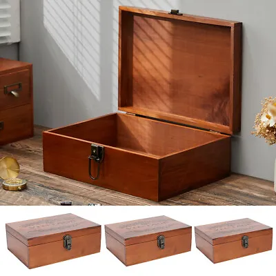 £8.94 • Buy Retro Wooden Storage Box Memory Keepsake Letter Treasure Chest Lockable With Key