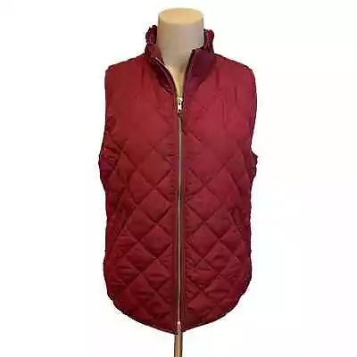 J. Crew Mercantile Quilted Burgundy Red Vest Medium • $35