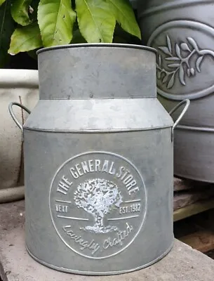 Metal Plant Pots Vintage Milk Churn Bucket Hanging Flower Holder Planters Garden • £14.99