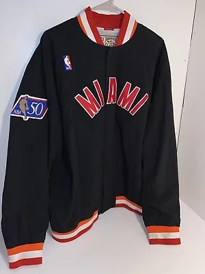 Mitchell & Ness Miami Heat Warm Up Jacket 1996-97 50th Aniv. Size 48 XL • $95.99