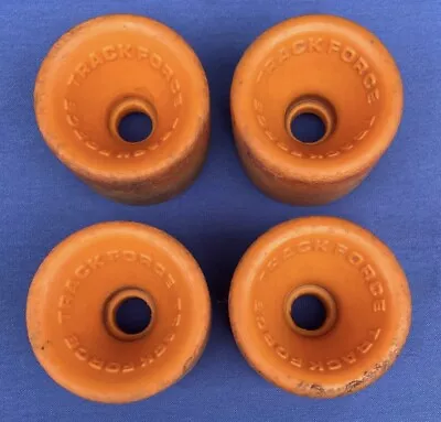 Vintage Orange Skateboard Wheels By Track Force 1970’s Skateboard Wheels • $15