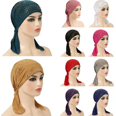 Muslim Women Hijab Hat Chemo Cap Hair Loss Bonnet Scarf Turban Head Wrap Cover • $11.89