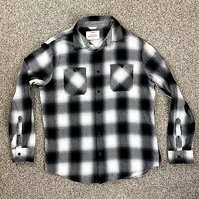 Urban Pipeline Shirt Mens Large Black White Plaid Flannel Long Sleeve Pockets • $14.99