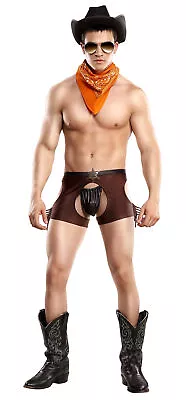 Male Power Costume Cocky Cowboy Themed Outfit Singlet Cutout Rear • $39.99