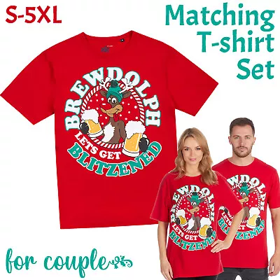 Mens Womens Couple Matching Top Xmas T-shirt Set Christmas Top Festive BIG SALE • £6.99