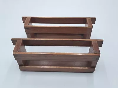 Vintage Oak Wood Church Pew Hymnal Bible Magazine Holder Rack  Spices Antique  • $19.99