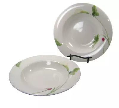 2 Mikasa Optima Large Rim Soup Bowls Classic Calla Super Strong China Y4109 9  • $9.95