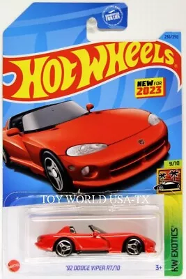 2023 Hot Wheels #236 HW Exotics '92 Dodge Viper RT/10 Red • $2.50