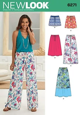 New Look Ladies Easy Sewing Pattern 6271 Drawstring Skirts Shorts & Pant... • £12.49