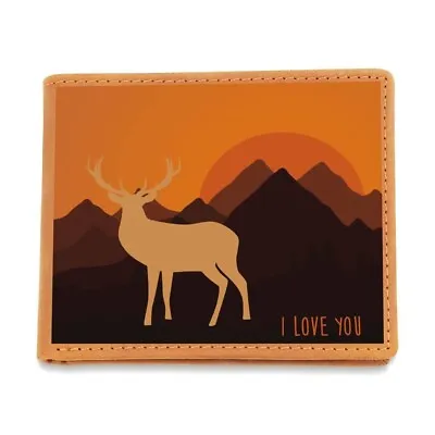 I LOVE YOU Men's Leather Wallet Sunset Stag Birthday Anniversary Wedding Gift • $35.27