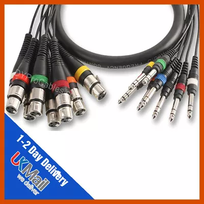 Pulse 8-Way Stereo TRS Jack To Female XLR Loom | 5m | Fully Balanced Multicore • £54.99