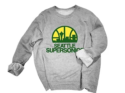 Seattle Supersonics Vtg Logo Crewneck Sweatshirt - Sonics NBA Team Shirt S-XL • $29.99