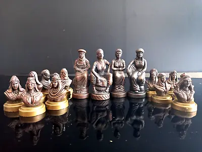 Vintage Spain Chess Set  Pieces Metal/Brass Collection • $65