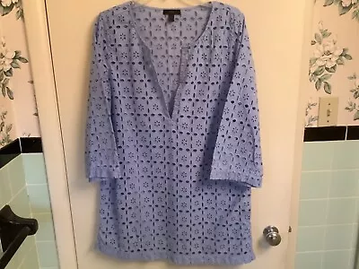 J Crew Bathing Suit Cover-up Size Medium Blue Eyelet • $13