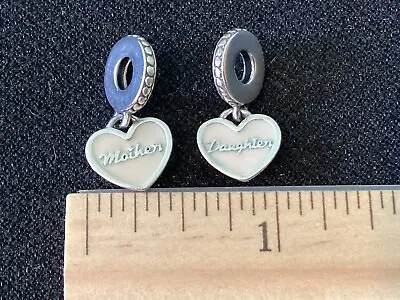 PANDORA  2pc MOTHER & DAUGHTER PINK ALWAYS IN MY HEART DANGLE CHARM SET S925 ALE • $39.99