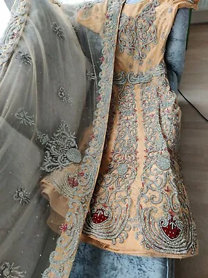 £150 • Buy Encrusted Indian Asian Wedding Party Lengha Dress 