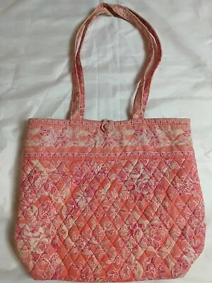 Vera Bradley Hope Toile Tote Shopper Bag Loop Closure Pink Roses Bird  • $9