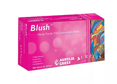 200 GLOVES Bright PINK Aurelia BLUSH Nitrile LATEX FREE Medical Exam DIsposable  • £13.79