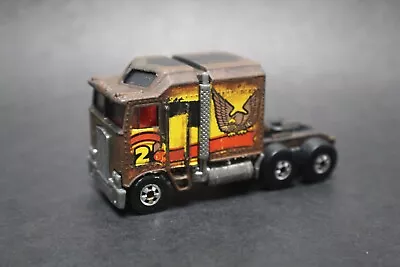 RUST CUSTOM Vintage 1982 Hot Wheels Yellow Kenworth Thunder Roller Semi Truck • $24.99