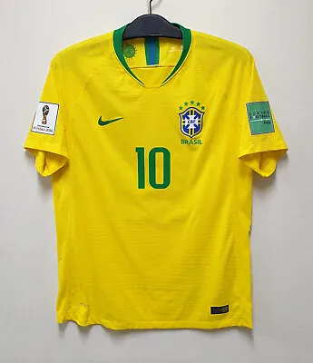 $349 • Buy 2018 BRAZIL Home S/S No.10 NEYMAR VaporKnit Russia World Cup 18 Jersey Sz L