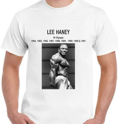 Lee Haney - New T Shirt - USA Bodybuilder Mr Olympia Total-Lee Awsome White M • £7.50