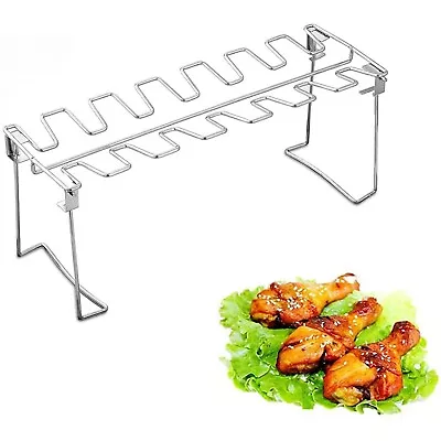 BBQ Chicken Wing Leg Rack For Grill Smoker Oven Steel Vertical Roaster Stand  • $5.99