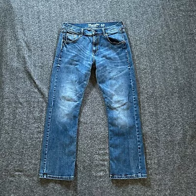 Wrangler Jeans Mens 33 Blue Denim Pants Retro Slim Bootcut Stretch Cowboy Rodeo • $25.99