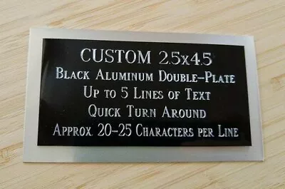 2.5 X4.5  Aluminum Double Plate FREE Engraving Name Plate/Plaque Award-Trophy • $11
