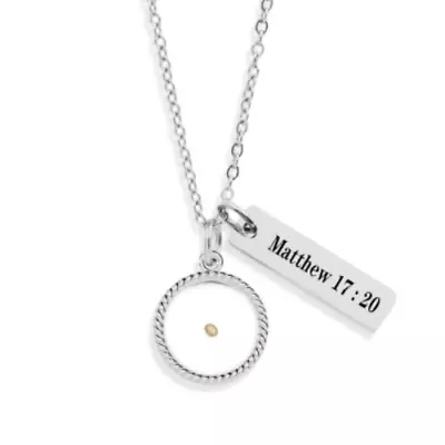 Stainless Steel Christian Faith Bible Necklace Real Mustard Seed Circle Shape • $14.15