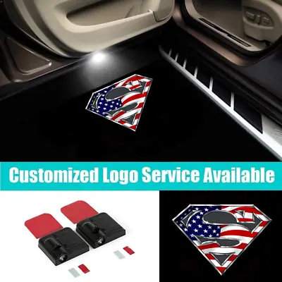 2x LED Car Door US American Flag Superman Logo Shadow Laser Projector Light • $18.04