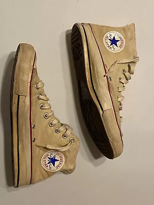 Vintage Made In USA Converse Chuck Taylor All-Star Hightop Beig Unisex M7/W9 • $50