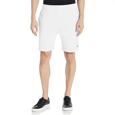 Lacoste Mens Bermuda Shorts White Flat Front Pockets Elastic Waist Logo L New • $44.99