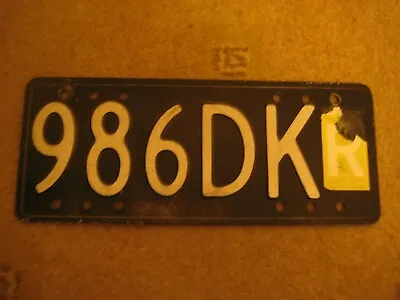 New Zealand Rare Motorcycle Vintage 1978-79 # 986 Dk Rare License Plate • $39.99