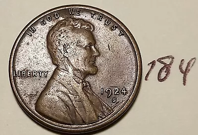 1924-S Lincoln Wheat Cent         #184 • $6.30