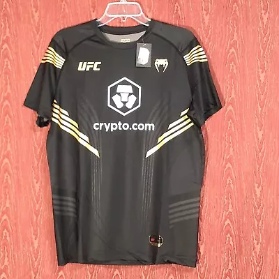 UFC Venum Authentic Fight Night Mens Walkout Jersey Champion Gold Sz L NWT Black • $39.99