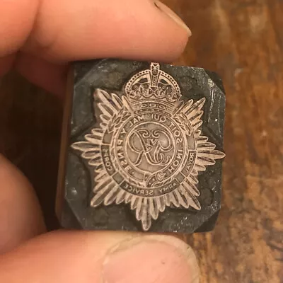 £12 • Buy Letterpress Printing Stereotype Block Royal Army Corps WW2