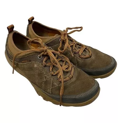 Merrell Mimosa Glee Brown Leather Sneaker Shoes Womens Size 8.5 Lace Up Hiking • $33