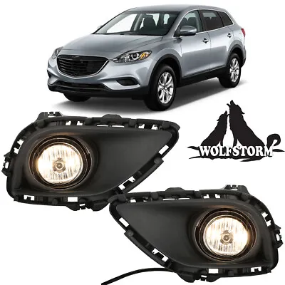 For 2013-2015 Mazda CX-9 Fog Lights Assembly Clear Lamps+Wiring+Switch Kit+Bulbs • $47.99