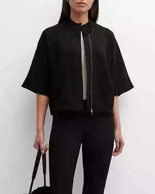 NEW Max Mara Valery 3/4-Sleeve Knit Jacket In Black Size M  #S6380 • $499.99