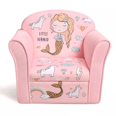 Kids Mermaid Sofa Children Armrest Couch Upholstered Chair Toddler Furniture • $67.99