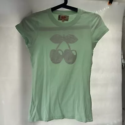 Vintage Pacha Ibiza T Shirt Green Cherries Sequin Size Small Ladies • £19.99