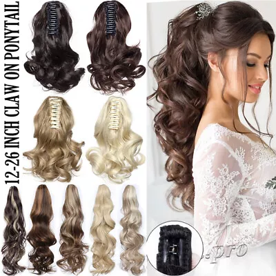 £14.70 • Buy Extra Thick Real Claw Ponytail Clip In Hair Extensions Pony Tail As Human HAIR