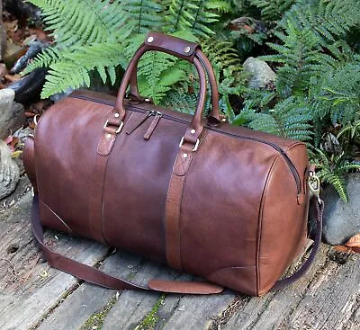 Wombat Brown Oiled Colombian Leather Holdall Travel Duffle SALE • £125