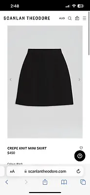 $120 • Buy Scanlan Theodore Crepe Knit Skirt Size 8 Medium Navy