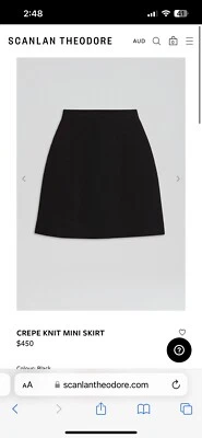 $120 • Buy Scanlan Theodore Crepe Knit Skirt Size 8 Medium Navy