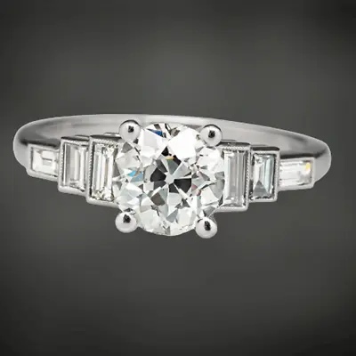 2Ct Simulated Diamond Vintage Art Deco Solitaire Wedding Ring In Sterling Silver • $115.82