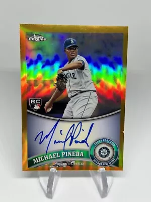 2011 Topps Chrome Michael Pineda #174 GOLD 1/50 FIRST ON THE PRINT RC AUTO • $19.99