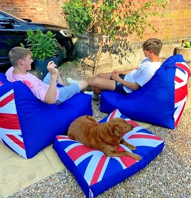 Beanbag Chair Union Jack OUTDOOR / INDOOR Waterproof-NOW SALE PRICE As UNFILLED • £15