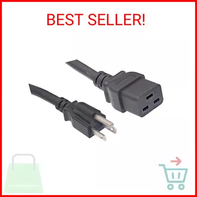 Cablelera North American Power Cord Extension NEMA 5-15P To C19 6' 14 AWG 15 • $13.10